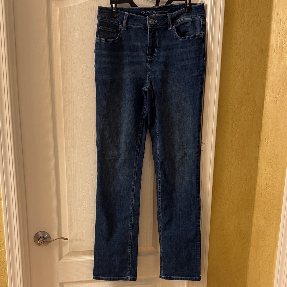Maurices Dark Blue Straight Leg Jeans Long